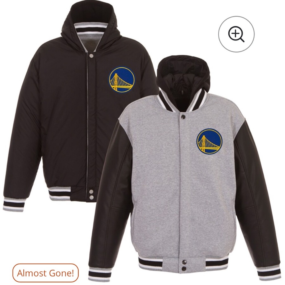 Golden State Warriors Embroidered Logo Reversible Hooded Fleece Full-Snap Jacket